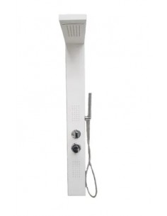 PANEL DUCHA GAT TAJ MAHAL AC.INOX. BLANCO/NEGRO DUCHA TOP Y DUCHA MANUAL JET CASCADA Y 2 JET HIDRO LLAVE 4 VIAS