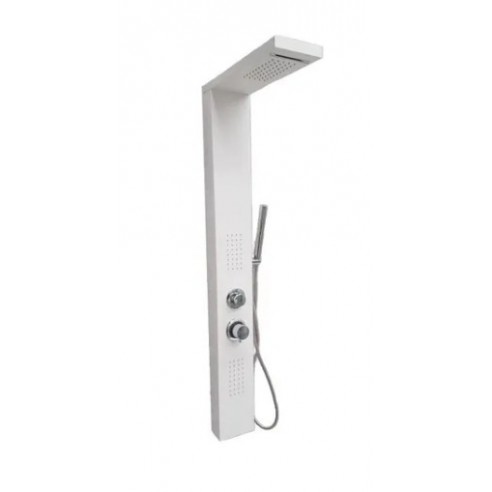PANEL DUCHA GAT TAJ MAHAL AC.INOX. BLANCO/NEGRO DUCHA TOP Y DUCHA MANUAL JET CASCADA Y 2 JET HIDRO LLAVE 4 VIAS