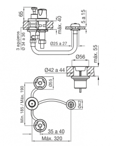 FV 295/B6 CR PAMPA JUEGO GRIFERIA BIDET