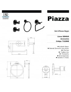 PIAZZA 73228 NE SENSUS SET ACCESORIOS 4 PIEZAS
