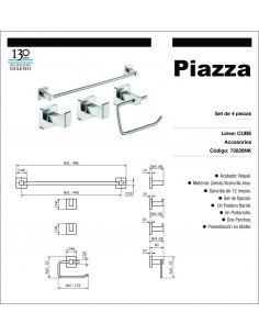PIAZZA 73028 NK CUBE SET ACCESORIOS 4 PIEZAS 