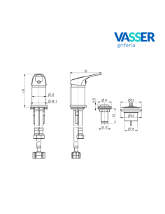 VASSER 29/1112 CR IRIS JUEGO GRIFERIA MONOCOMANDO BIDET