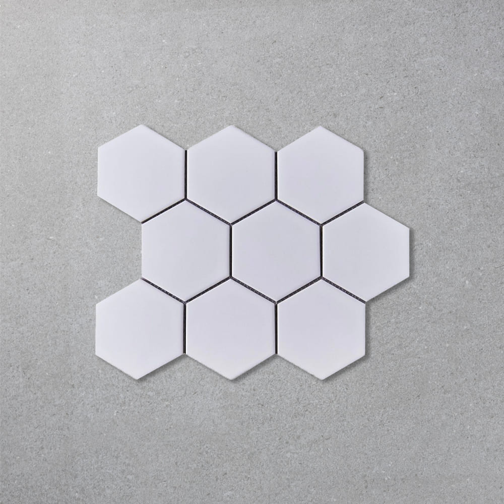 Fika big hexa matte white 0,256 x 0,295 czm234y (11 un  x caja)



